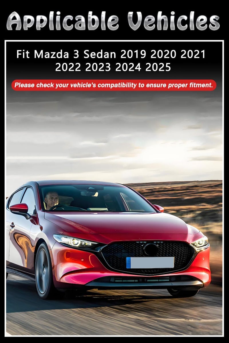 BriYorWay Vent Shades Rain Guards for Mazda 3 Sedan 2019 2020 2021 2022 2023 2024 2025 Accessories, for Mazda 3 Sedan Window Deflectors Window Visors - Image 2